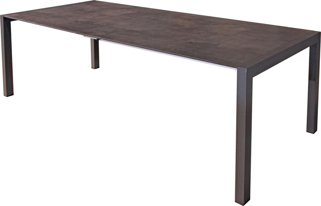 Gartentisch HARALD - Kunststoff, Grau, 267x92x75cm | Ausziehtisch Esstisch Wetterfest Outdoor Tisch