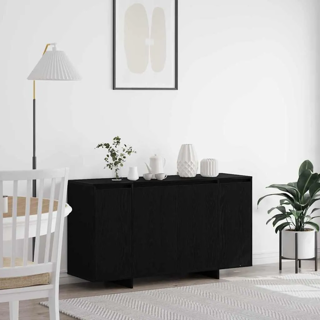 vidaXL Credenza look rovere nero 135 x 41 x 69 cm materiale a base di legno