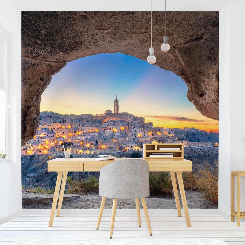 Fototapete Natur - Vliestapete - Bildtapete UV-beständig Italien braun 3D-Effekt Motiv Wandtapete geruchsfrei