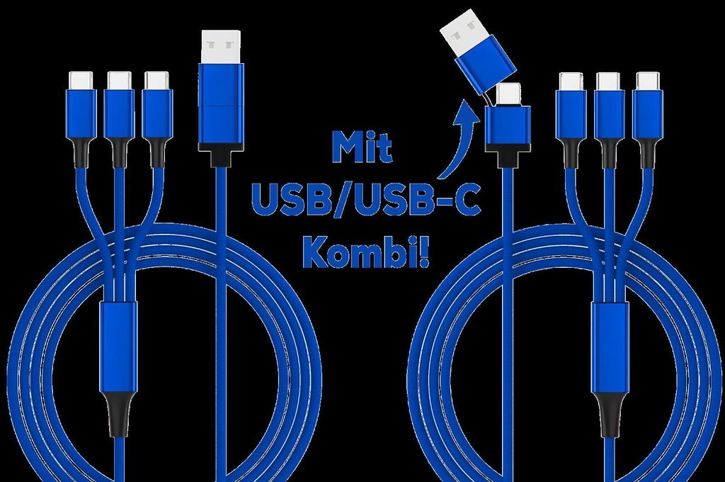 smrter Hydra TRIO Ladekabel, Typ USB-C, OTG, 120cm, blue retail