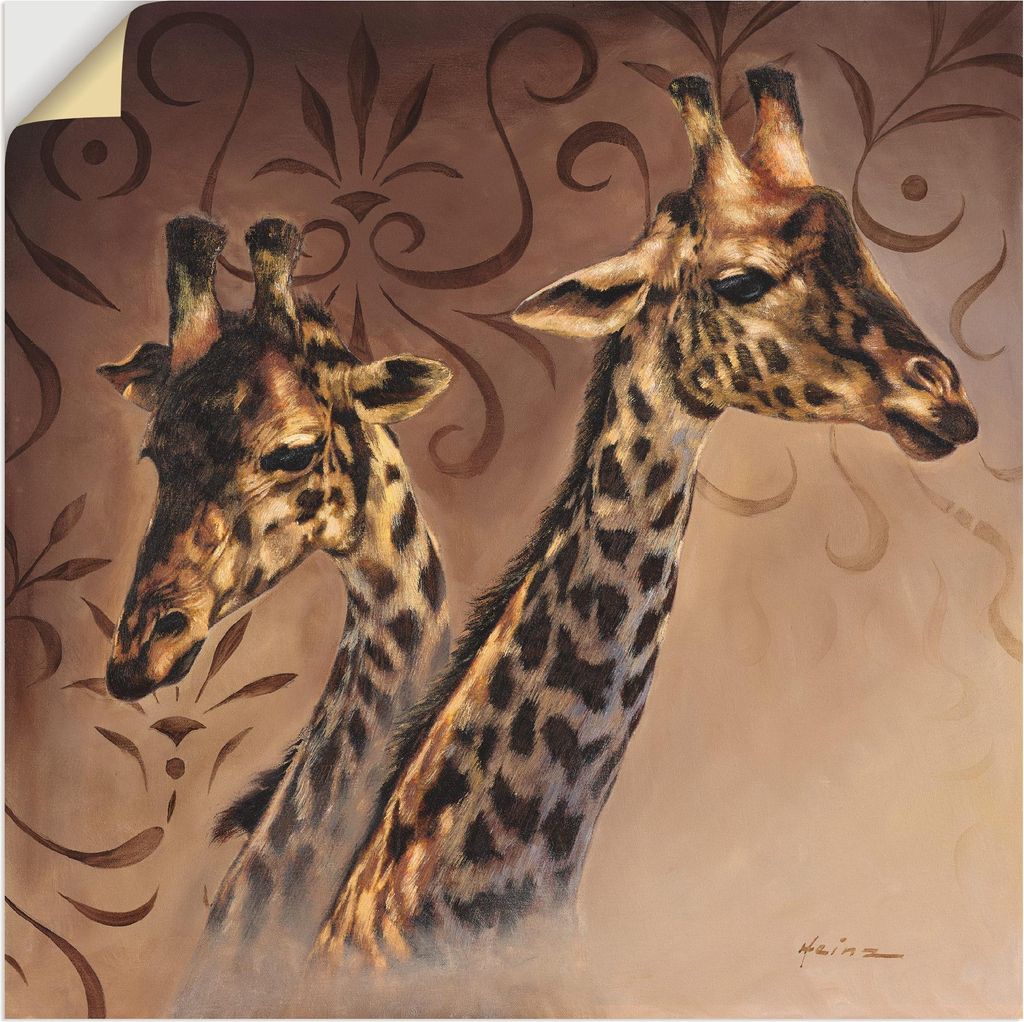 ARTland Wandbild, selbstklebend Giraffen Größe: 50x50 cm