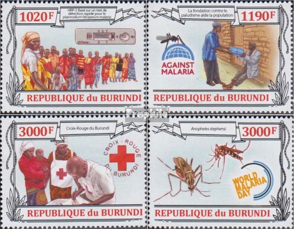Briefmarken Burundi 2013 Mi 3158-3161 (kompl.Ausg.) postfrisch Malariabekämpfung