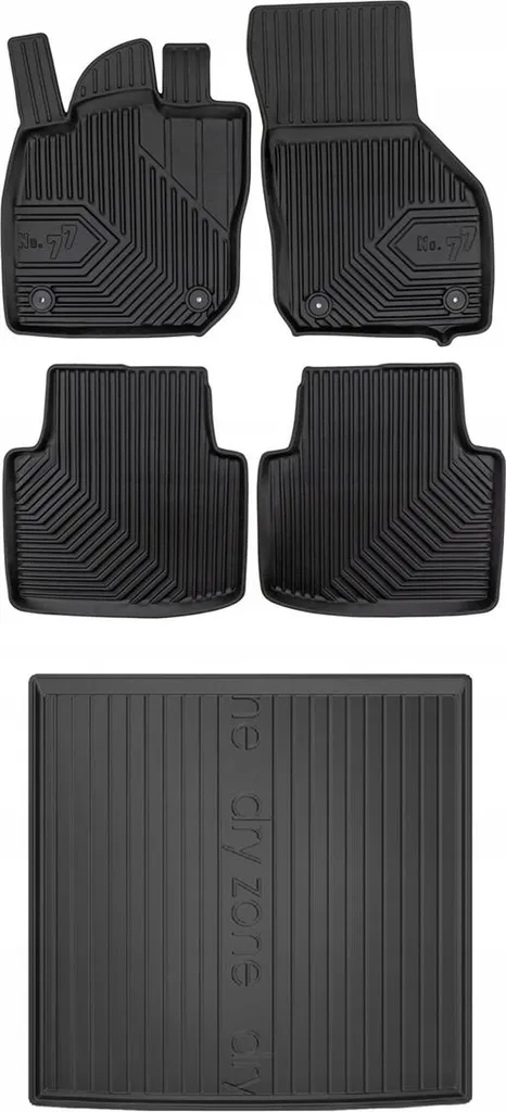 SET 77 Tappetini Gomma VW Passat B9 2023- Su Misura Alta Protezione