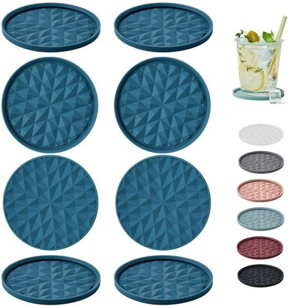 Set de table antidérapant bleu lot de 8 silicone haute résistance 40cm