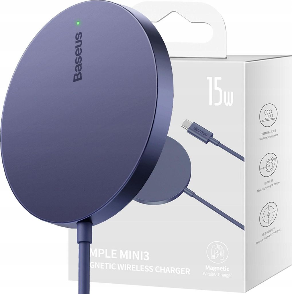 Caricabatterie induttivo magnetico Baseus Simple Mini3 15W Immagine del prodotto 