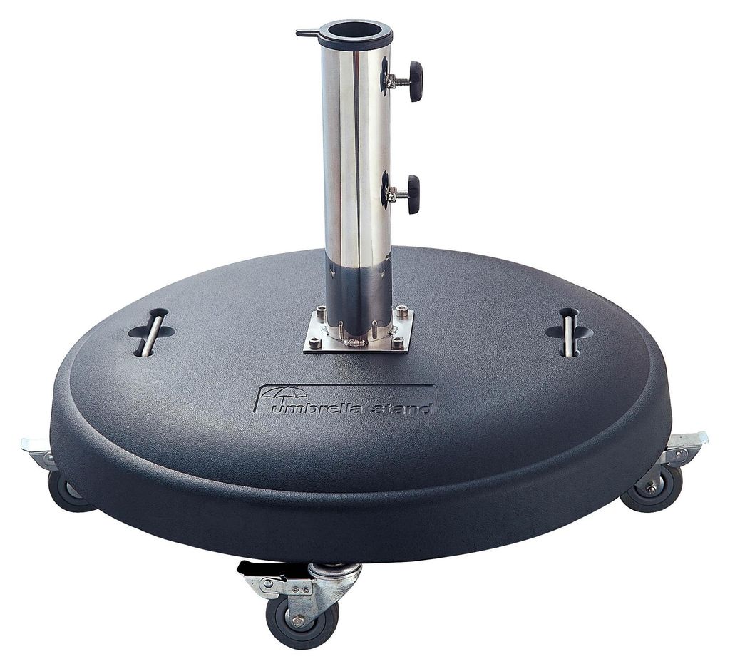 Schirmständer Durchmesser 60 cm aus Polymerbeton mit Rollen Produktbild 