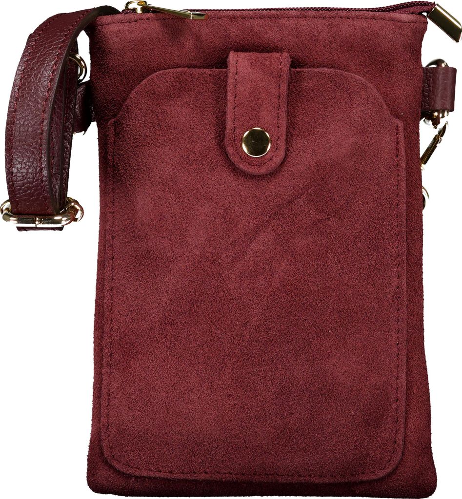 Hausfelder Manufaktur Umhängetasche / Handytasche Velours Rot onesize