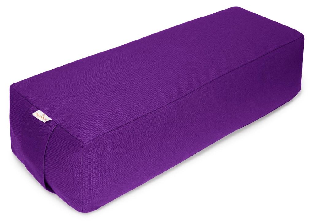 yogabox Yoga und Pilates Rechteckbolster BASIC - lila 60 x 20 x 14 cm Buchweizenschalen