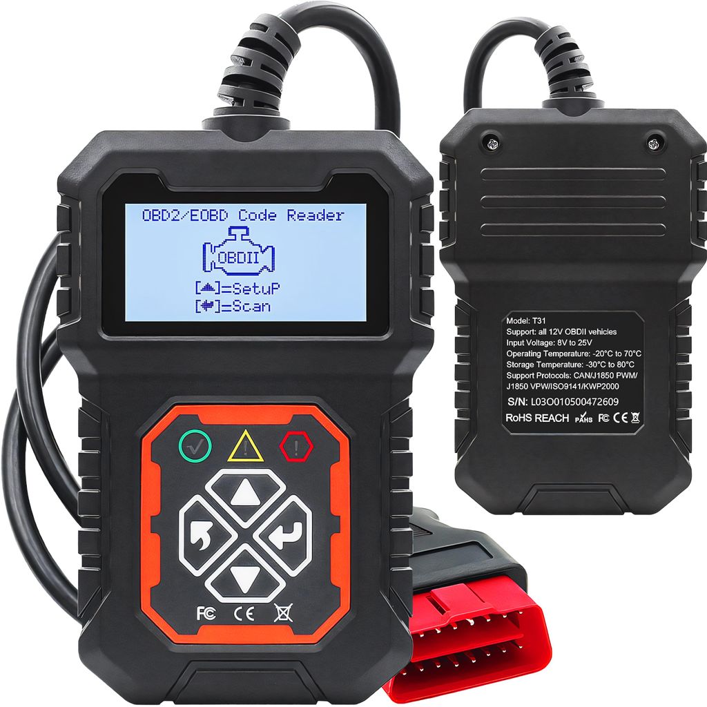 OBD2 Diagnosegerät Auto Diagnosewerkzeuge Universal KFZ Diagnose Handscanner OBDII Code-Scanner-Fahrzeug-Fehlercodeleser Fehlerauslesegerät, Retoo