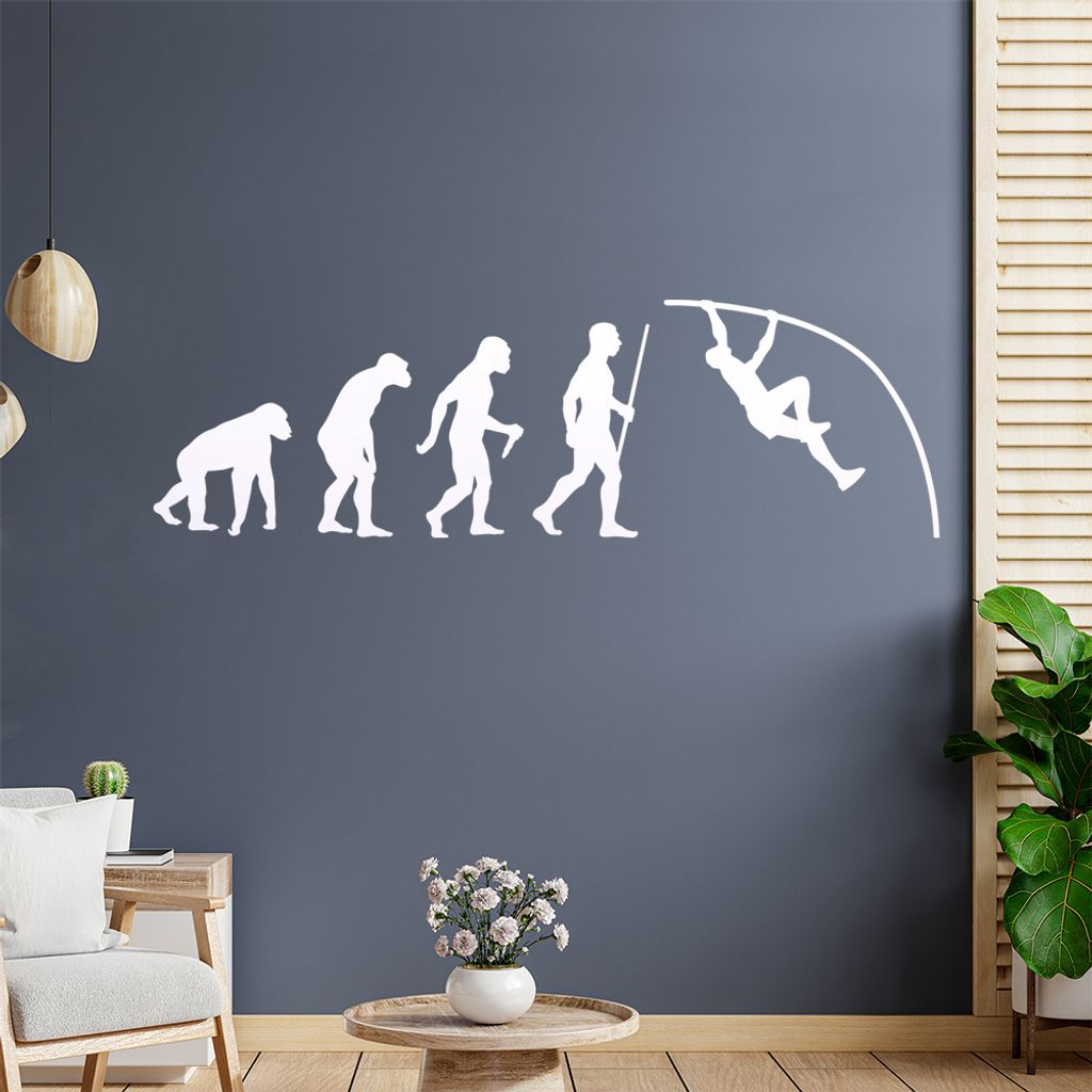 Stabhochsprung Evolution Wandtattoo Wandaufkleber Wall Sticker - Dekoration, Küche, Wohnzimmer, Schlafzimmer, Badezimmer