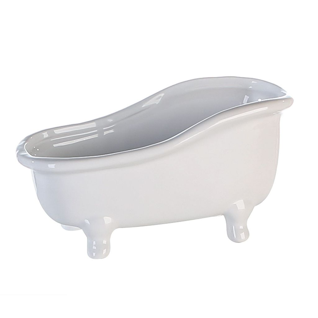 GILDE Dekoobjekt, "Badewanne", Keramik, weiß, , B. 25 cm, Produktbild 