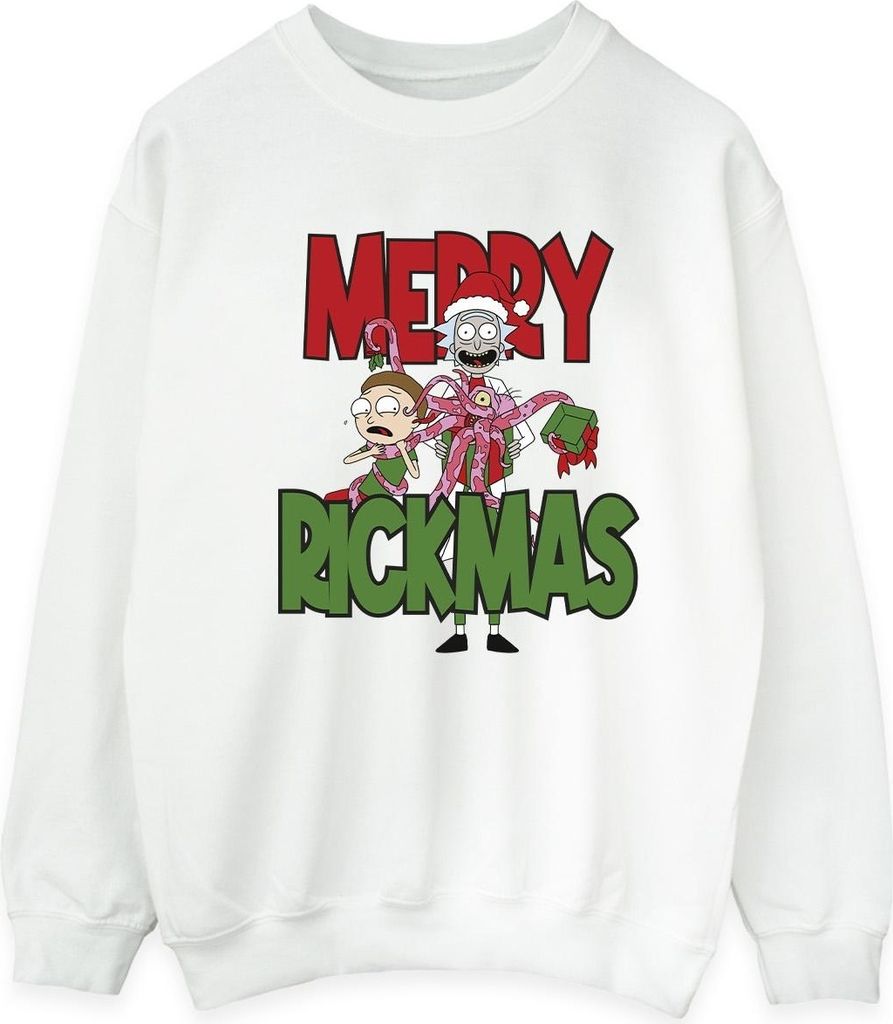 Rick And Morty - "Merry Rickmas" Sweatshirt für Herren BI43710 (L) (Weiß)