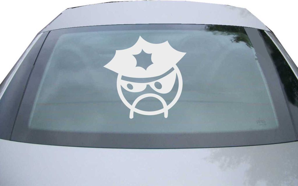 Indigos UG - Aufkleber Heckscheibe & Motorklappe DE6133 - silber - 600x600 mm - police - Auto Scheiben Fenster Heckklappe Tuning Racing JDM - Die cut