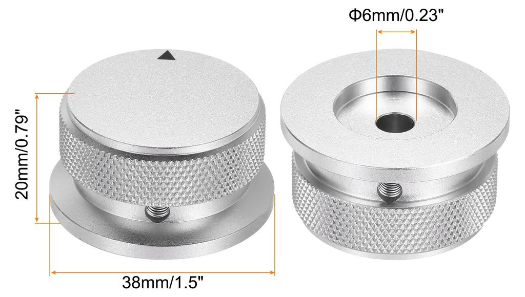 2 Stš¹ck Aluminium Potentiometer Kn?pfe 1/4" (6mm) Drehknopf Gitarrenkn?pfe Universelle Lautst?rke Tonregelkn?pfe mit Pfeilindikator Lautst?rkere...