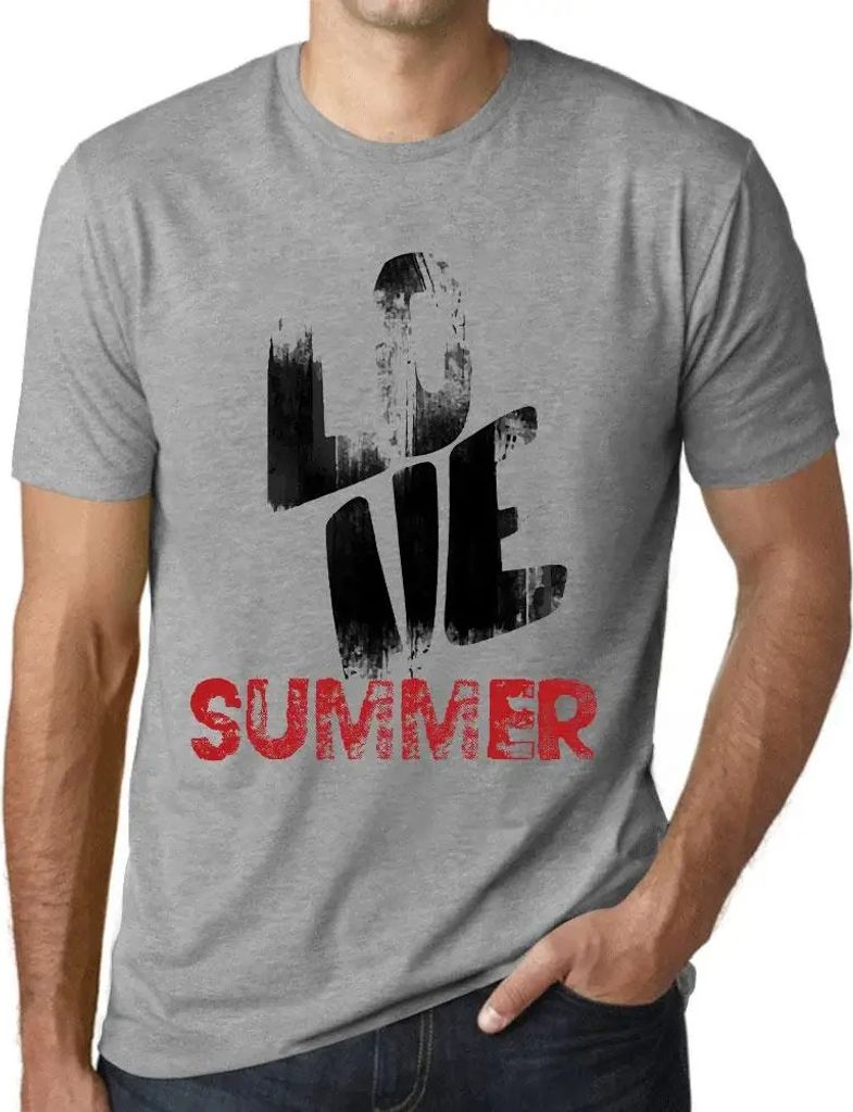 Herren Grafik T-Shirt Liebe Sommer – Love Summer – Öko-Verantwortlich Vintage Jahrgang Kurzarm Lustige Druck Geburtstag Geschenk Mann