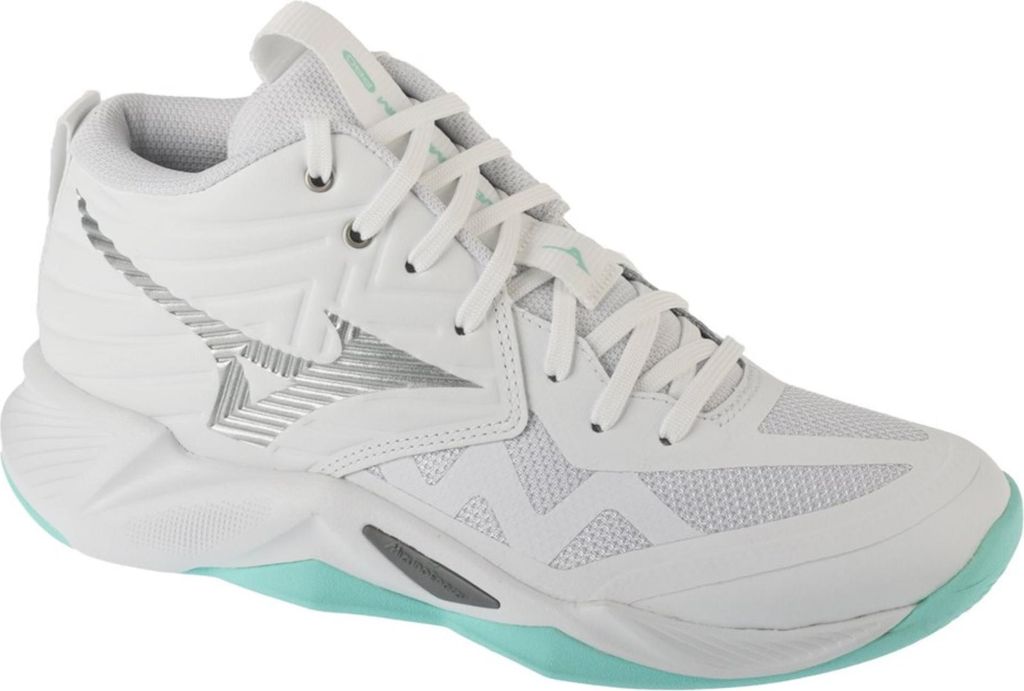 Mizuno Wave Momentum Pro Mid - white/blue tint, Größe:7