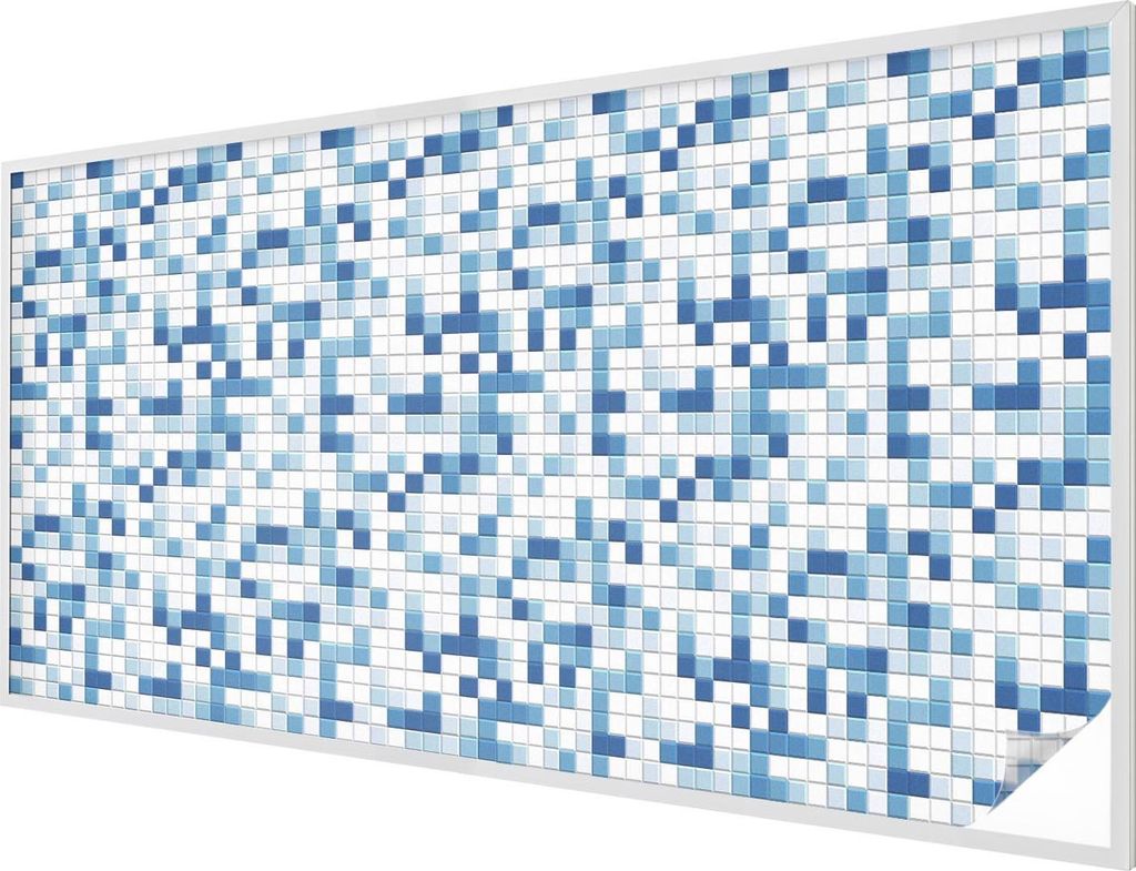 Buntglas Fensterfolie – 200x100 cm – Stained-Glass Design – blickdichte dekorative Sichtschutzfolie – selbstklebend, UV-Schutz – Kachelspiel