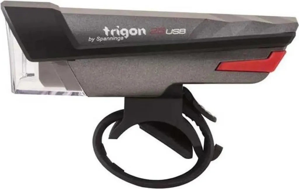 Spanninga Trigon 25 Phare Avant Vélo LED Noir Rechargeable USB