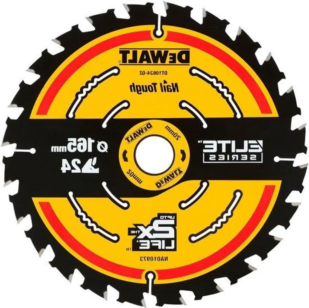 Lame de scie pour le travail du bois, 165 mm 24 dents alésage 20 mm