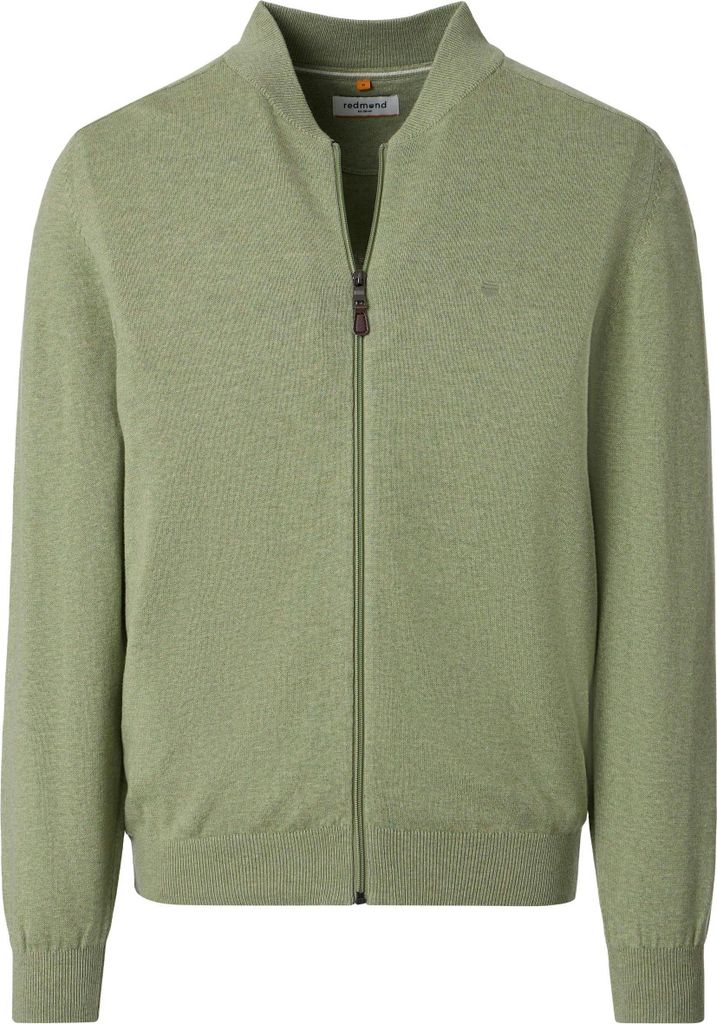 REDMOND Casual Herren Strickjacke Zipper Comfort Hellgrün M