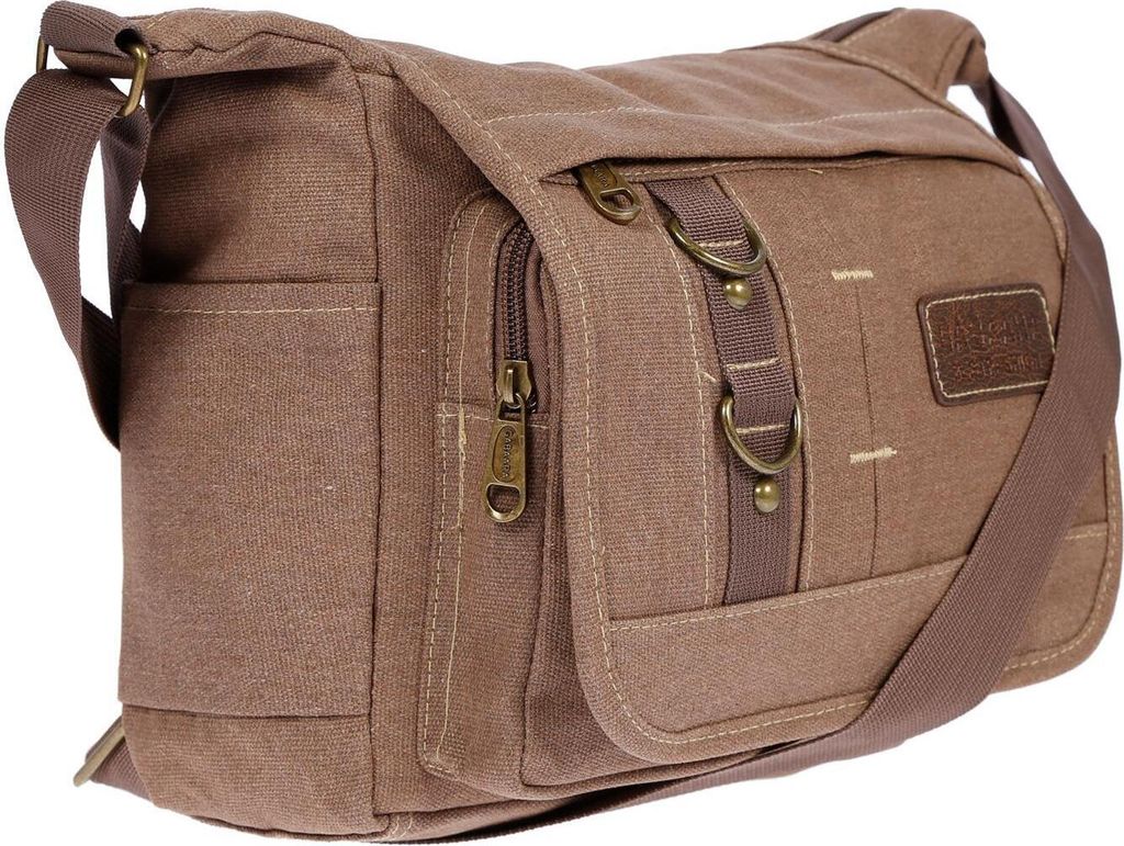 Damen Tasche Canvas Umhängetasche Schultertasche Crossover Bag Damenhandtasche Braun