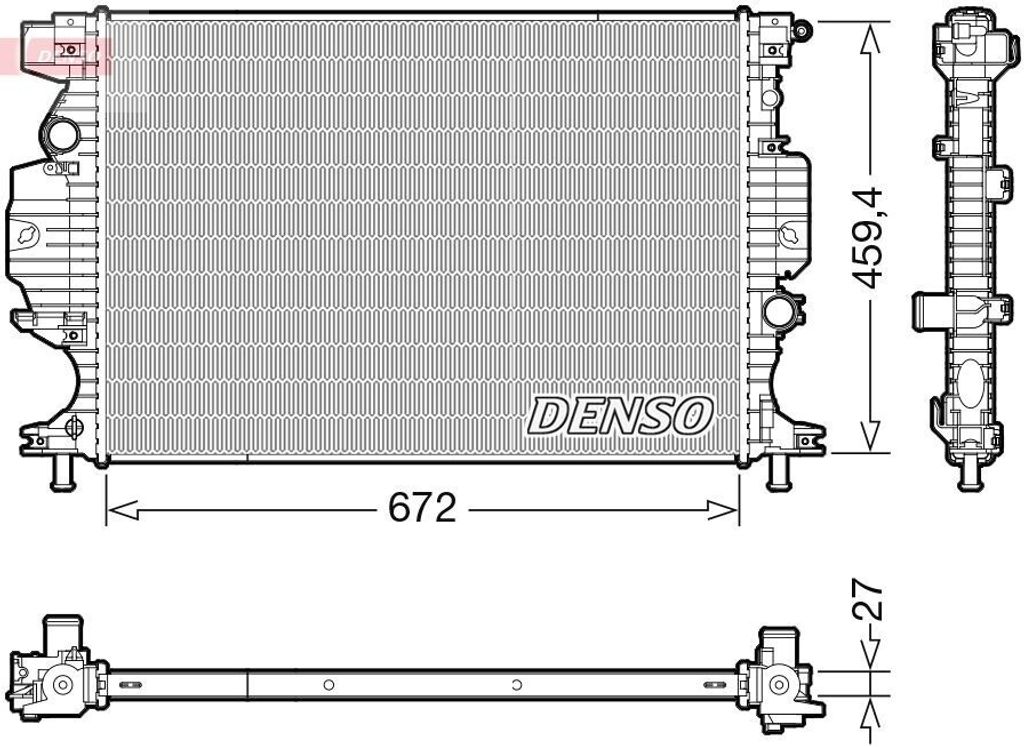 DENSO DRM10120 - OE 1768469 Kühler, Motorkühlung für Galaxy (CK), Mondeo V