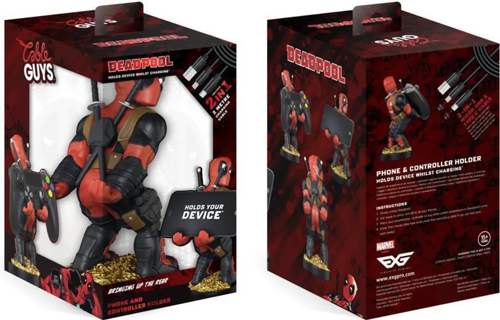 Support Deadpool 21cm Robuste avec Câble Micro-USB pour Gaming et Tech - 13