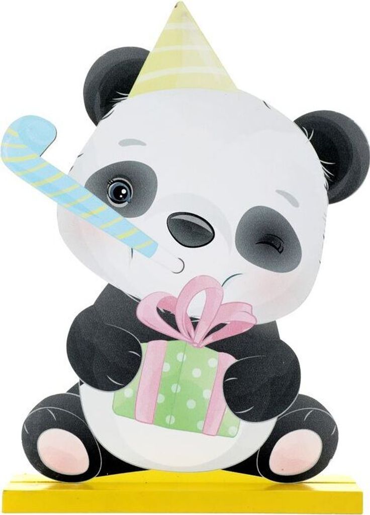 Panda Party Tischdeko aus Holz Pandabär