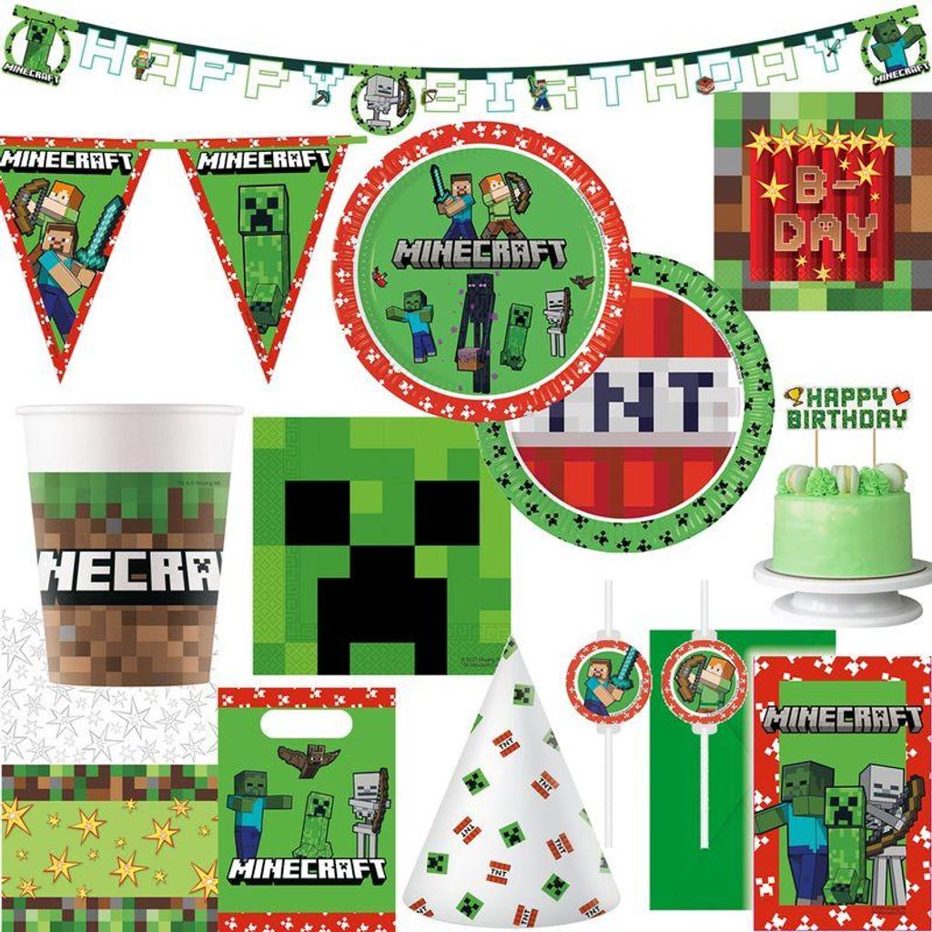 XL Party-Set Minecraft Geburtstag Deko Partyset Produktbild 