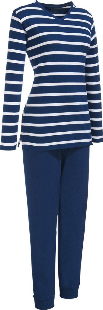 Erwin Müller Damen-Schlafanzug marine/weiß 38