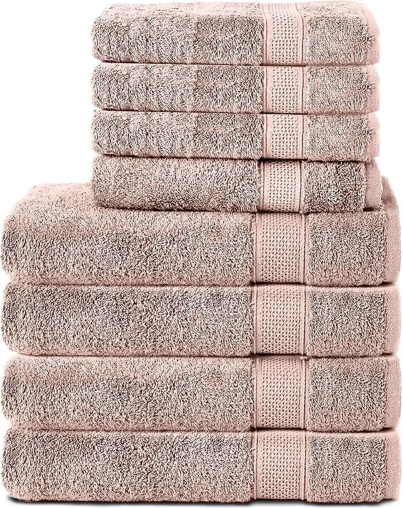 Komfortec 8er Handtuch Set aus 100% Baumwolle, 4 Badetücher Produktbild 