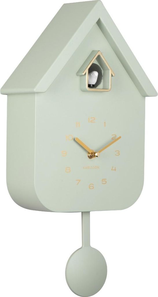 Karlsson - Wanduhr Solo Color Cuckoo - Gris Jade - Produktbild 