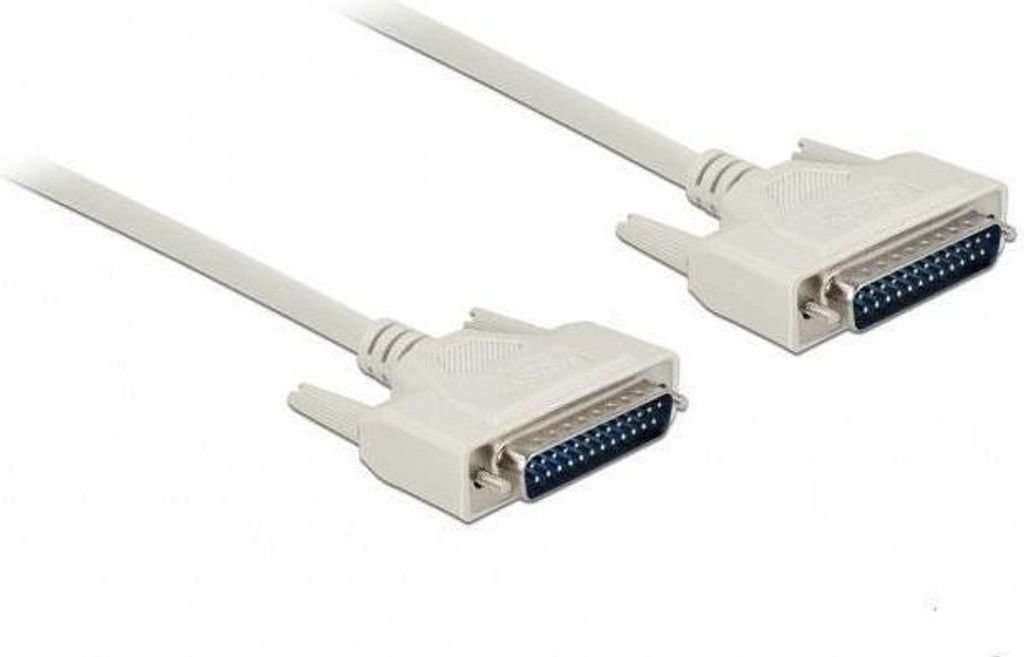 Serielles D-Sub 25 Stecker Kabel 1m, Stecker zu Stecker, Beige