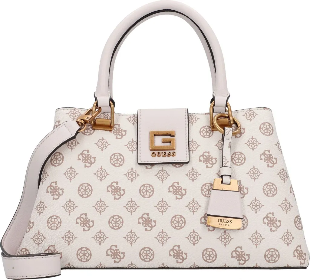 Borsa Guess Alva Girlfriend Satchel Crema Logo - Eleganza a Mano