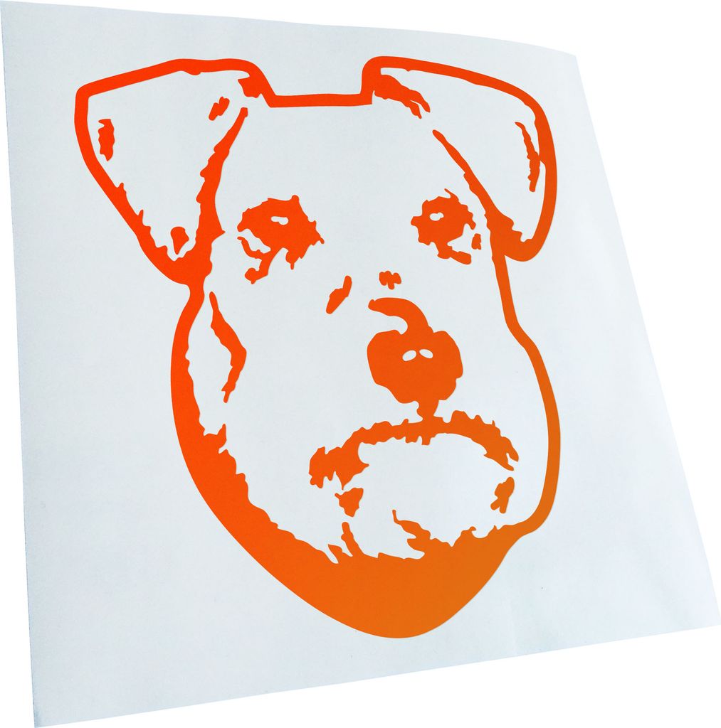 Kiwistar - Autoaufkleber - Standard Schnauzer Hund - Neonorange - 60x55cm - Aufkleber für Auto, Laptop, Fahrrad, LKW, Motorrad mehrfarbig JDM Deca...