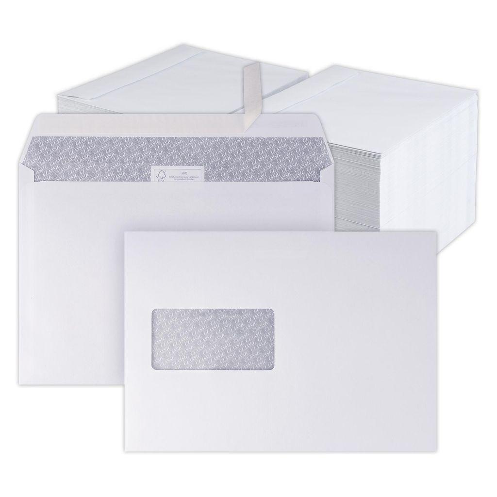 100 pièces Enveloppes - C5 Enveloppes avec fenêtre - Image du produit 