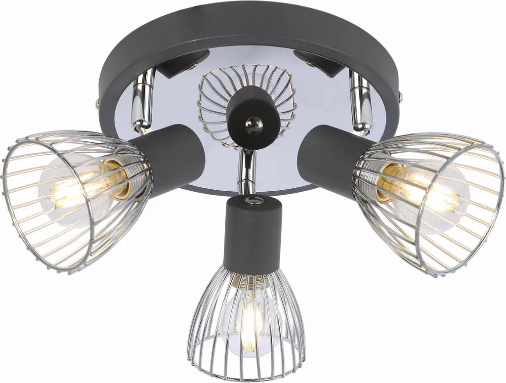 Plafonnier moderne noir Candellux MODO 3 ampoules 98-61546 - Acier