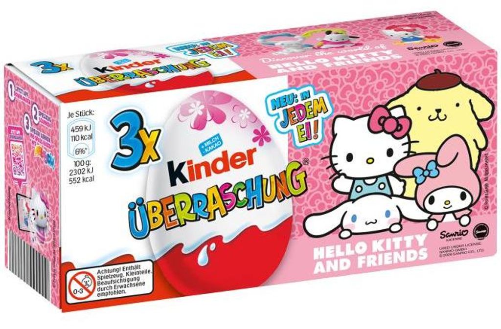kinder Überraschung Rosa-Ei 'Hello Kitty and Friends' 3er Produktbild 