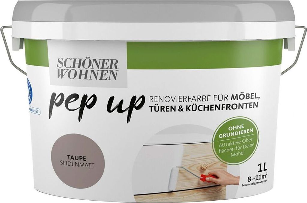 Pep up für Möbel Türen und Küchenfronten Taupe seidenmatt 1 l