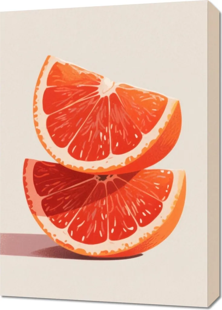 Tableau 50 x 70 cm Oranges Rétro : Transformez votre Salon terne en Espace Chic