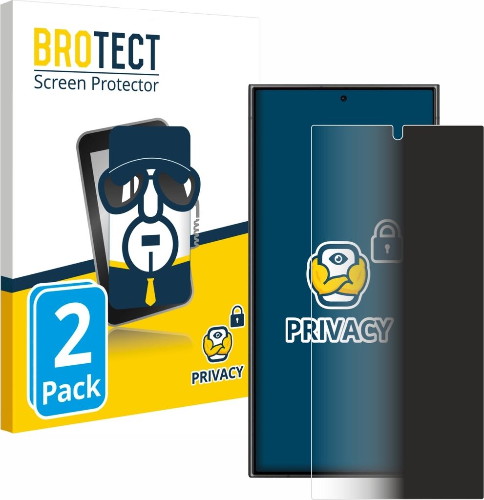 2x BROTECT Sichtschutzfolie für Samsung Galaxy S24 Ultra Anti-Spy Privacy Sichtschutz Blickschutz Folie Blaulicht-Schutz