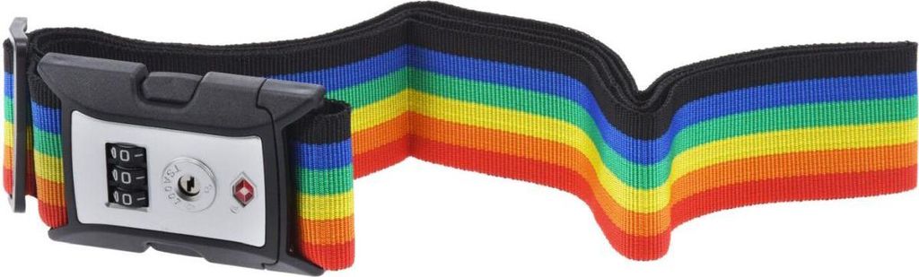 ProWorld Koffergurt mit TSA-Zahlenschloss – 180×5 cm – universeller Gepäckgurt – verstellbar, multicolor – Sicherheitsgurt für Koffer & ...