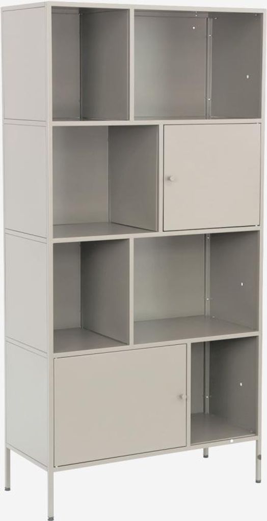 sweeek - Sideboard, industrielles Aufbewahrungsmöbel aus Stahl mit 8 Stauräumen - Creme