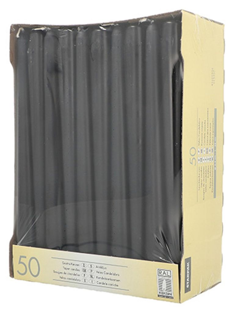 PAPSTAR 10392 Leuchterkerzen, 22 mm, schwarz, 50er Pack Productafbeelding 