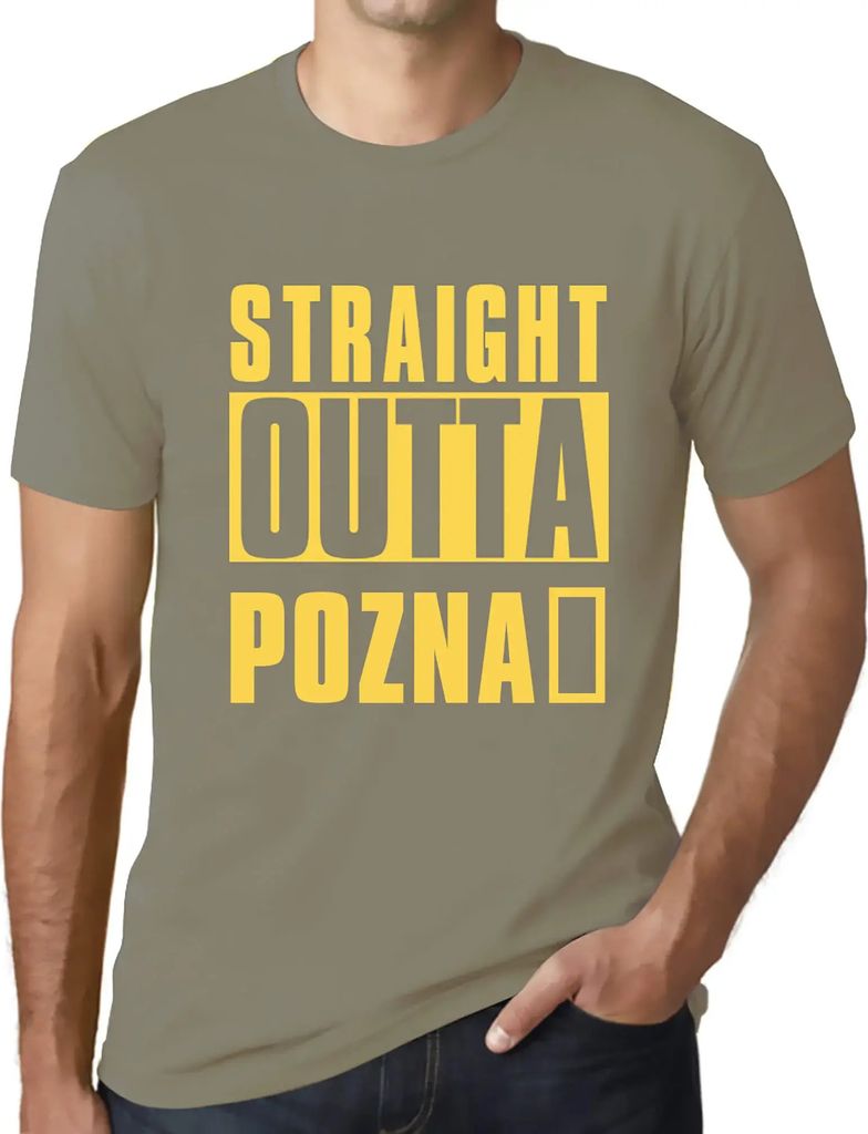 Herren Grafik T-Shirt Straight Outta Poznań Öko-Verantwortlich Vintage Jahrgang Kurzarm Lustige Druck Geburtstag Geschenk Mann