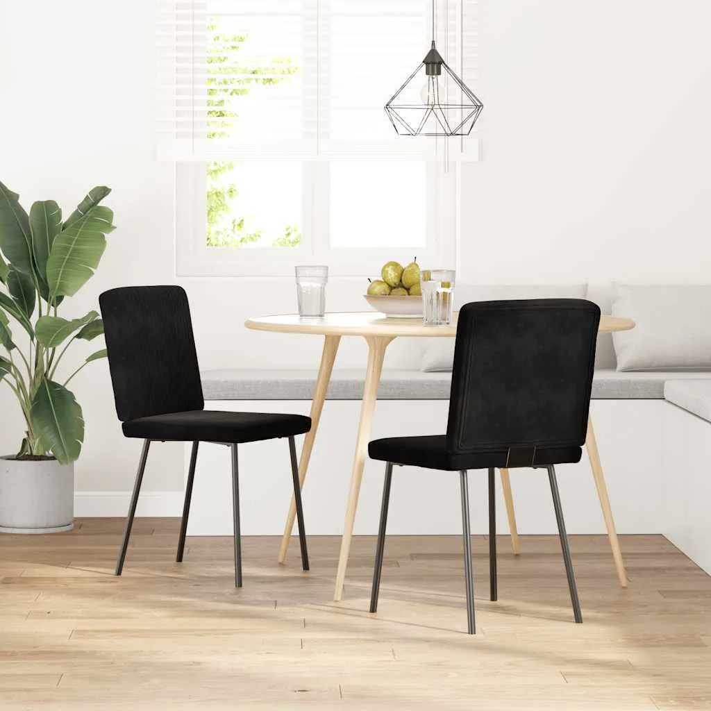 Stabli Möbel Sedie da pranzo 2 pezzi in velluto nero - Sedie da pranzo CC7906527 1pacco