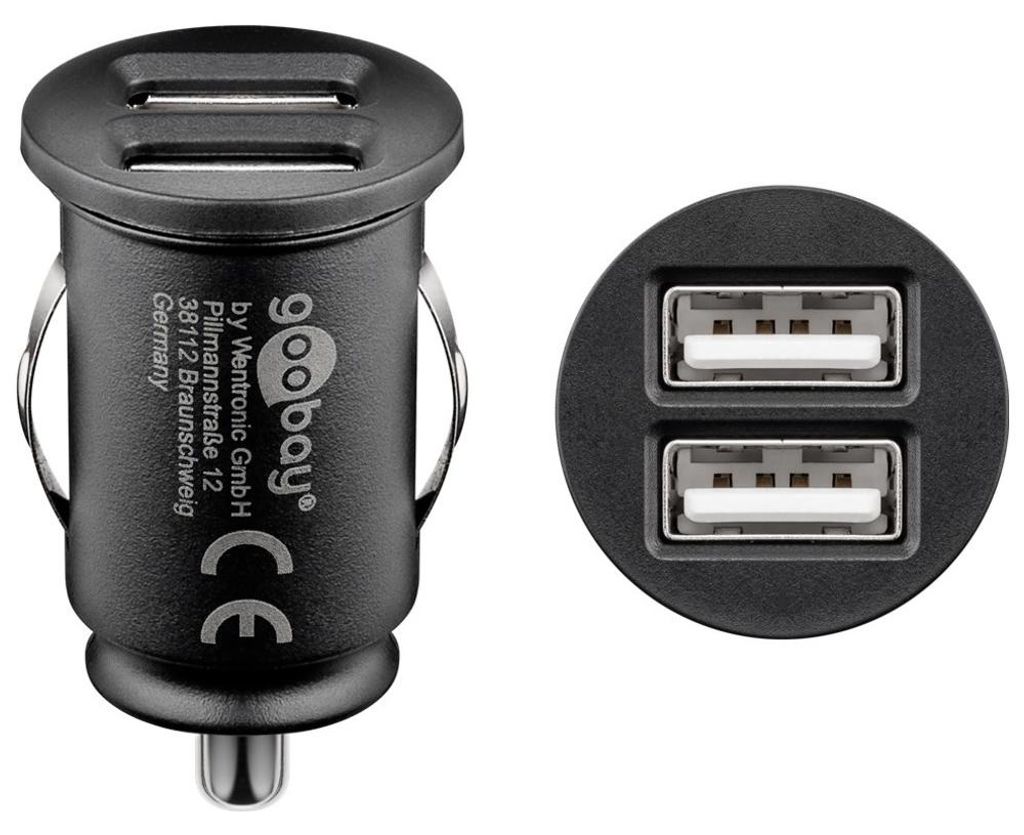 goobay Chargeur voiture Dual USB 24 W max. 4,8 anoir (1 Image du produit 