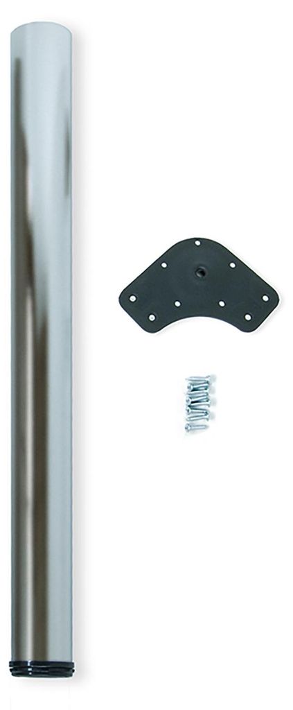 Emuca Tischbein, Durchmesser 60mm, H 870mm, Stahl, Nickel satiniert