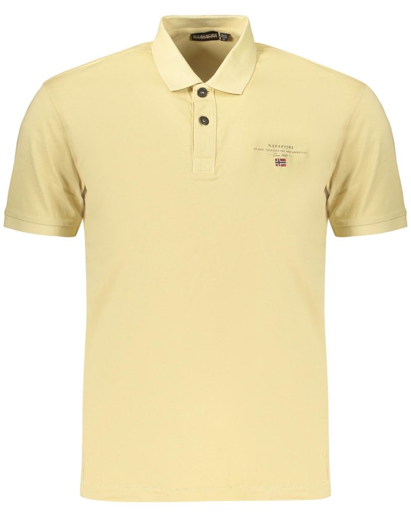 Beiges Herren-Poloshirt mit Druck & Stickerei, Regular Fit