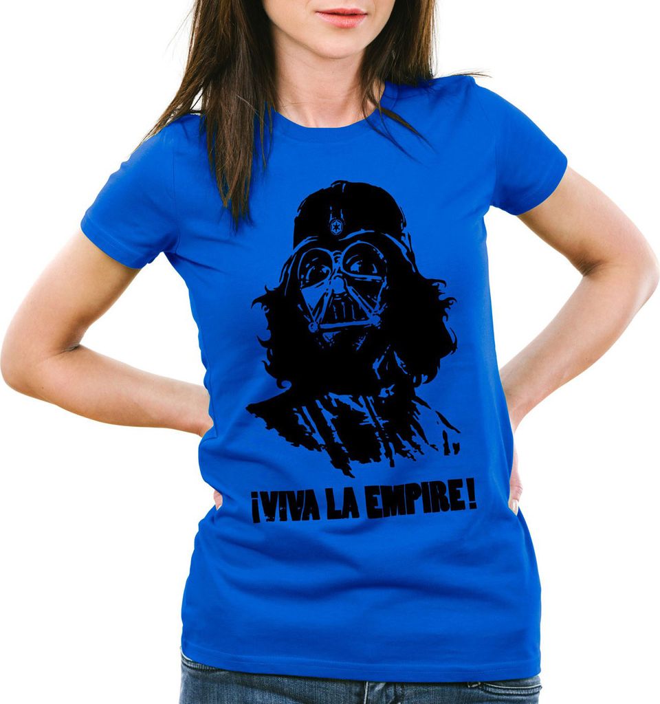 style3 Viva La Empire Damen T-Shirt imperium revolutionär revolution, Farbe:Blau, Größe:S